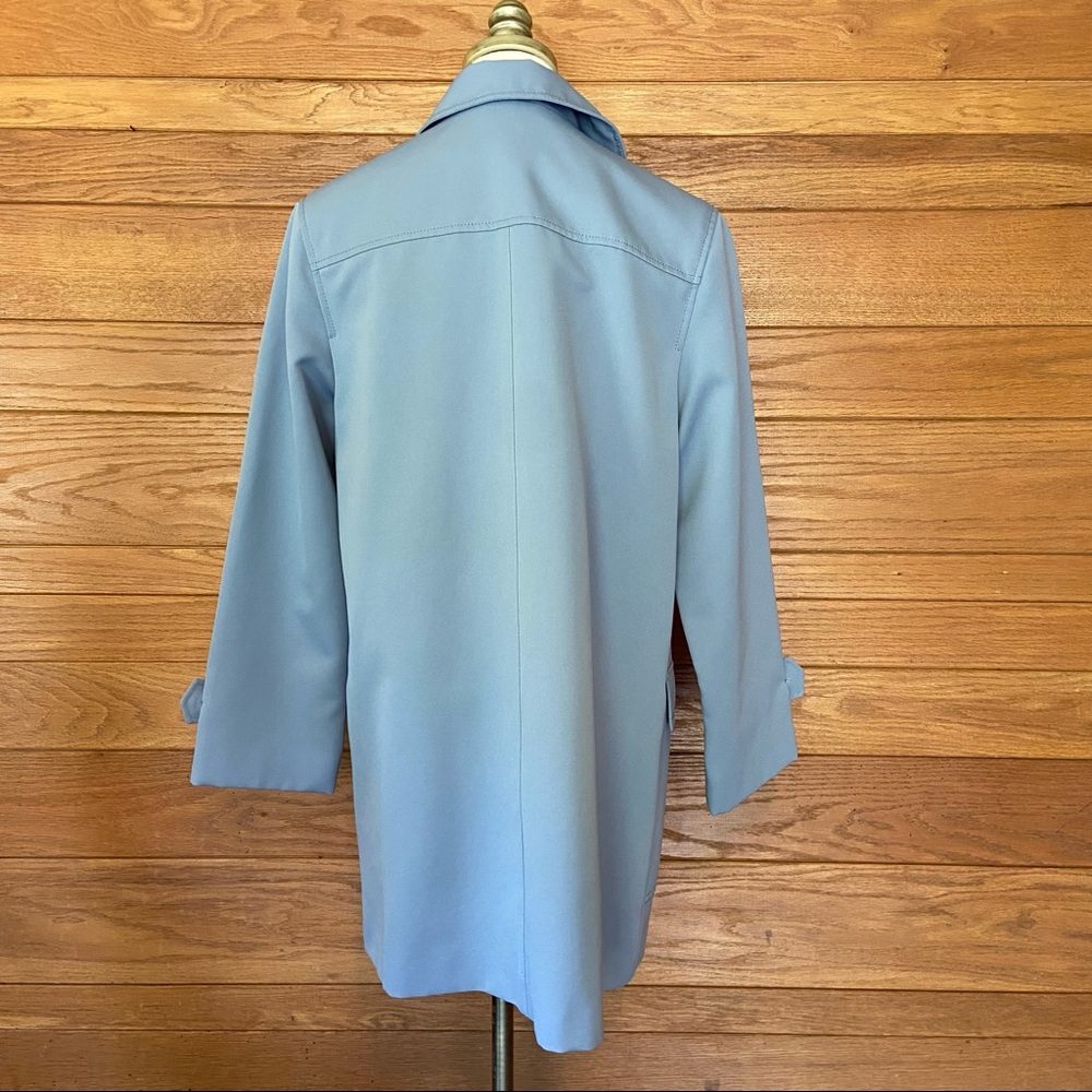 Vintage powder blue trench coat - Picture 4 of 7